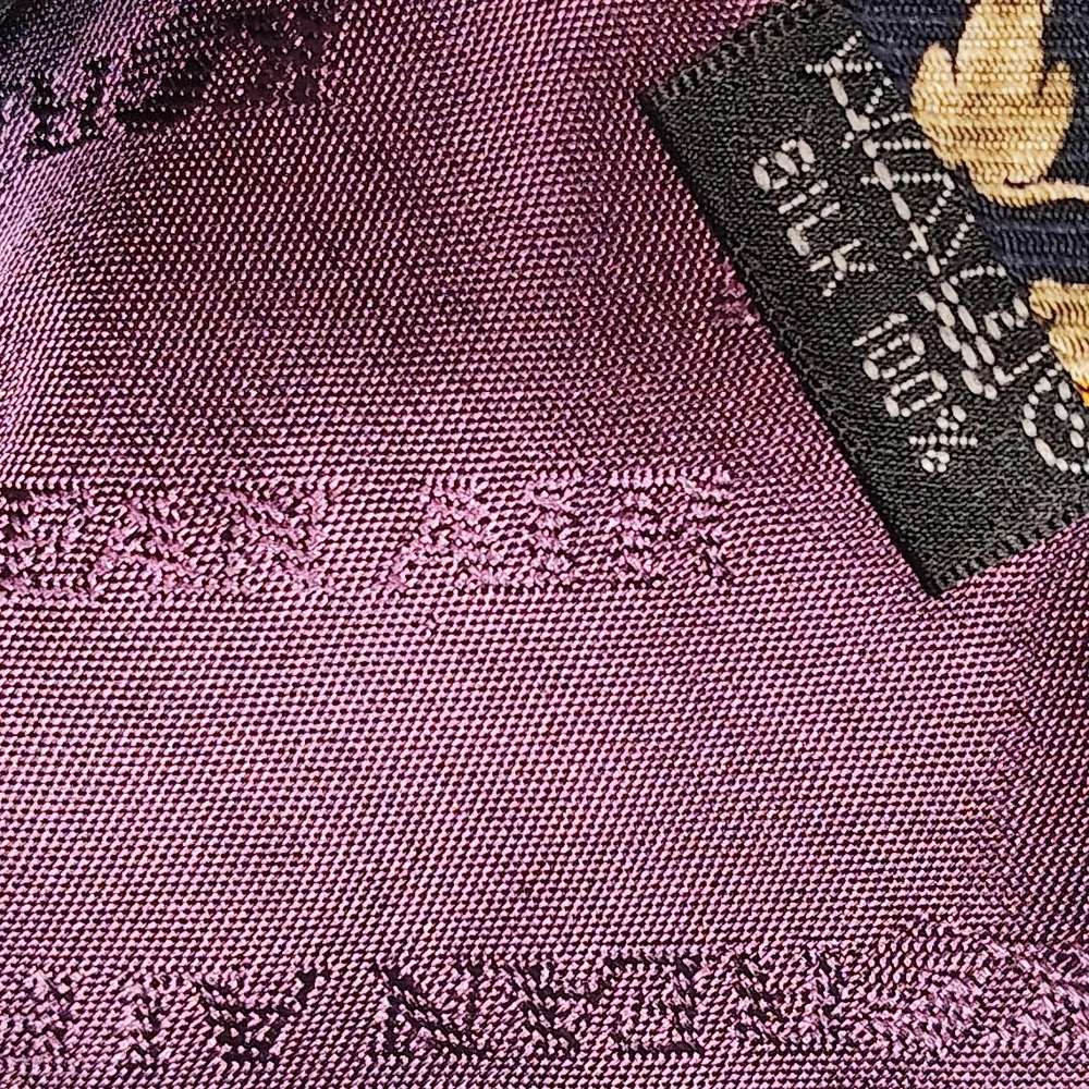 Dog Korean Air Navy Blue Dog Pattern Tie. Made In Korea. 100% Silk.